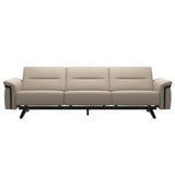 Stressless Stella Wood 3-Seater Sofa in Paloma Mushroom, front view, Black wood