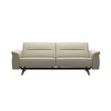 Stressless Stella Wood 2.5-Seater Sofa in Paloma Light Grey, front view, Oak wood