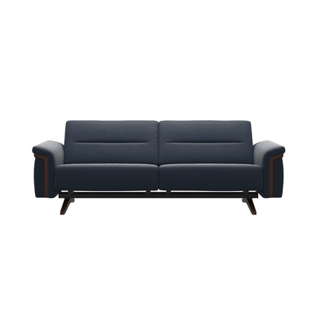 Stella Wood - 2.5-Seater Sofa - Paloma Oxford Blue - Brown