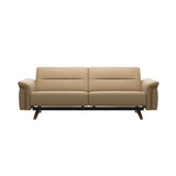 Stressless Stella Wood 2.5-Seater Sofa in Paloma Sand, front view, Teak wood