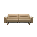 Stressless Stella Wood 2.5-Seater Sofa in Paloma Sand, front view, Oak wood
