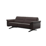 Stressless Stella Wood 2.5-Seater Sofa in Paloma Chocolate, side view, Black wood