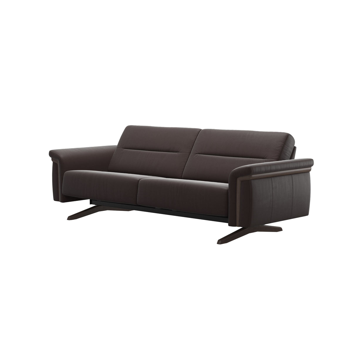 Stressless Stella Wood 2.5-Seater Sofa in Paloma Chocolate, Wenge, side view