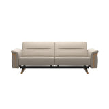 Stressless Stella Wood 2.5-Seater Sofa in Paloma Fog, front view, Oak wood