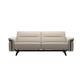 Stressless Stella Wood 2.5-Seater Sofa in Paloma Fog, front view, Black wood