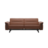 Stressless Stella Wood 2.5-Seater Sofa in Paloma New Cognac, front view, Black wood