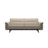Stressless Stella Wood 2.5-Seater Sofa in Paloma Mushroom, front view, Teak wood