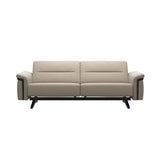Stressless Stella Wood 2.5-Seater Sofa in Paloma Mushroom, front view, Black wood