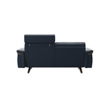 Stella Wood - 2-Seater Sofa with Headrest - Paloma Oxford Blue - Wenge