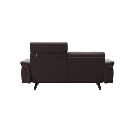 Stella Wood - 2-Seater Sofa with Headrest - Paloma Chocolate - Brown