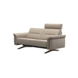 Stella Wood - 2-Seater Sofa with Headrest - Paloma Mushroom - Walnut