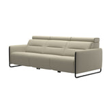 Emily Steel - 3-Seater Sofa - Paloma Light Grey - Matte Black