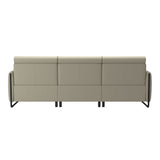 Emily Steel - 3-Seater Sofa - Paloma Light Grey - Matte Black