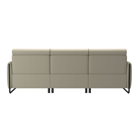 Emily Steel - 3-Seater Sofa - Paloma Light Grey - Matte Black