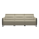 Emily Steel - 3-Seater Sofa - Paloma Light Grey - Matte Black
