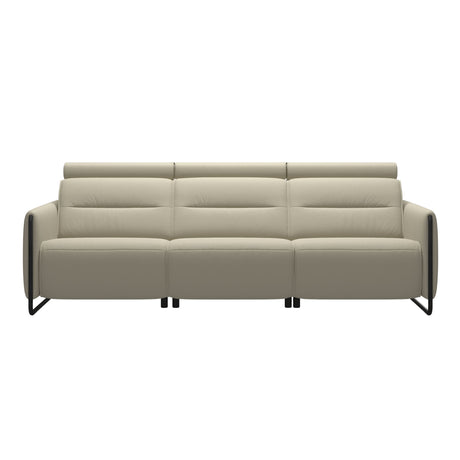 Emily Steel - 3-Seater Sofa - Paloma Light Grey - Matte Black
