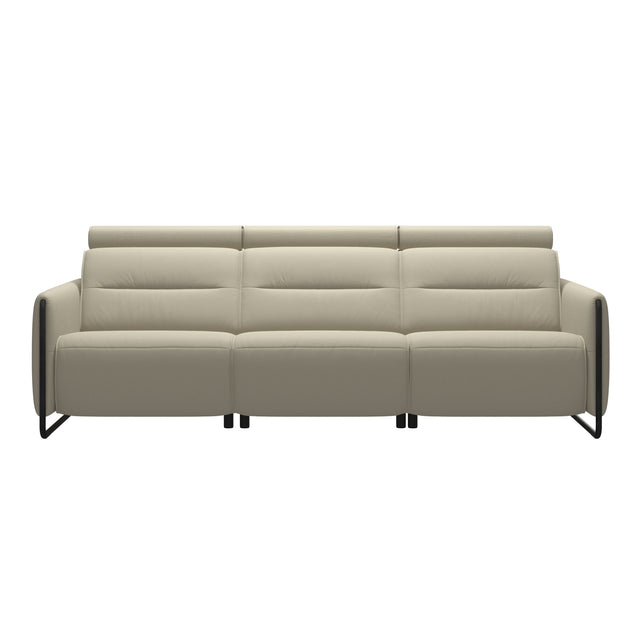 Emily Steel - 3-Seater Sofa - Paloma Light Grey - Matte Black