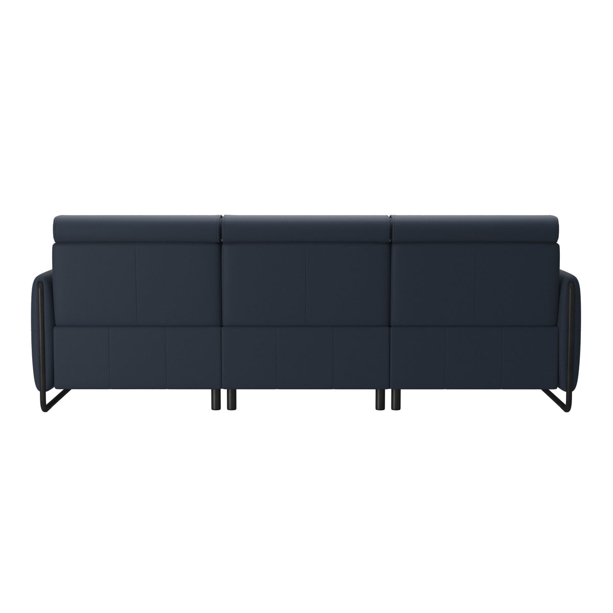 Emily Steel - 3-Seater Sofa - Paloma Oxford Blue - Matte Black