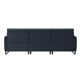 Emily Steel - 3-Seater Sofa - Paloma Oxford Blue - Matte Black