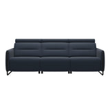 Emily Steel - 3-Seater Sofa - Paloma Oxford Blue - Matte Black
