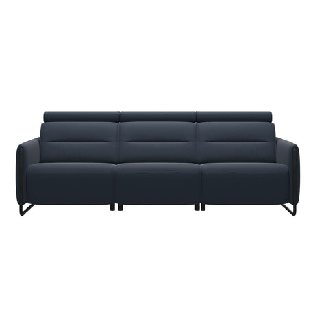 Emily Steel - 3-Seater Sofa - Paloma Oxford Blue - Matte Black