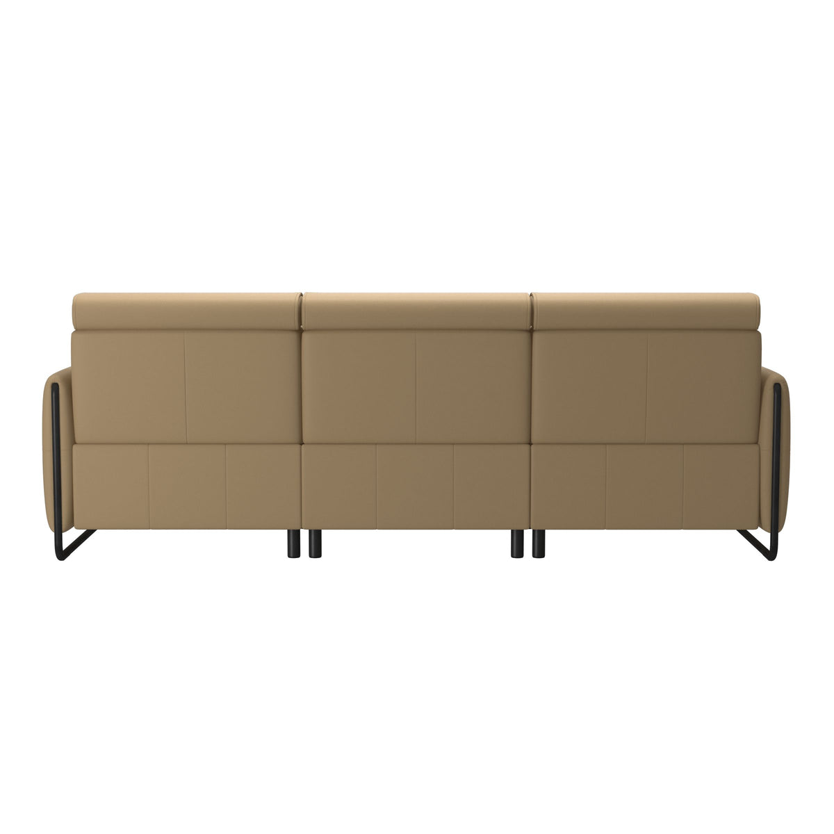 Emily Steel - 3-Seater Sofa - Paloma Sand - Matte Black