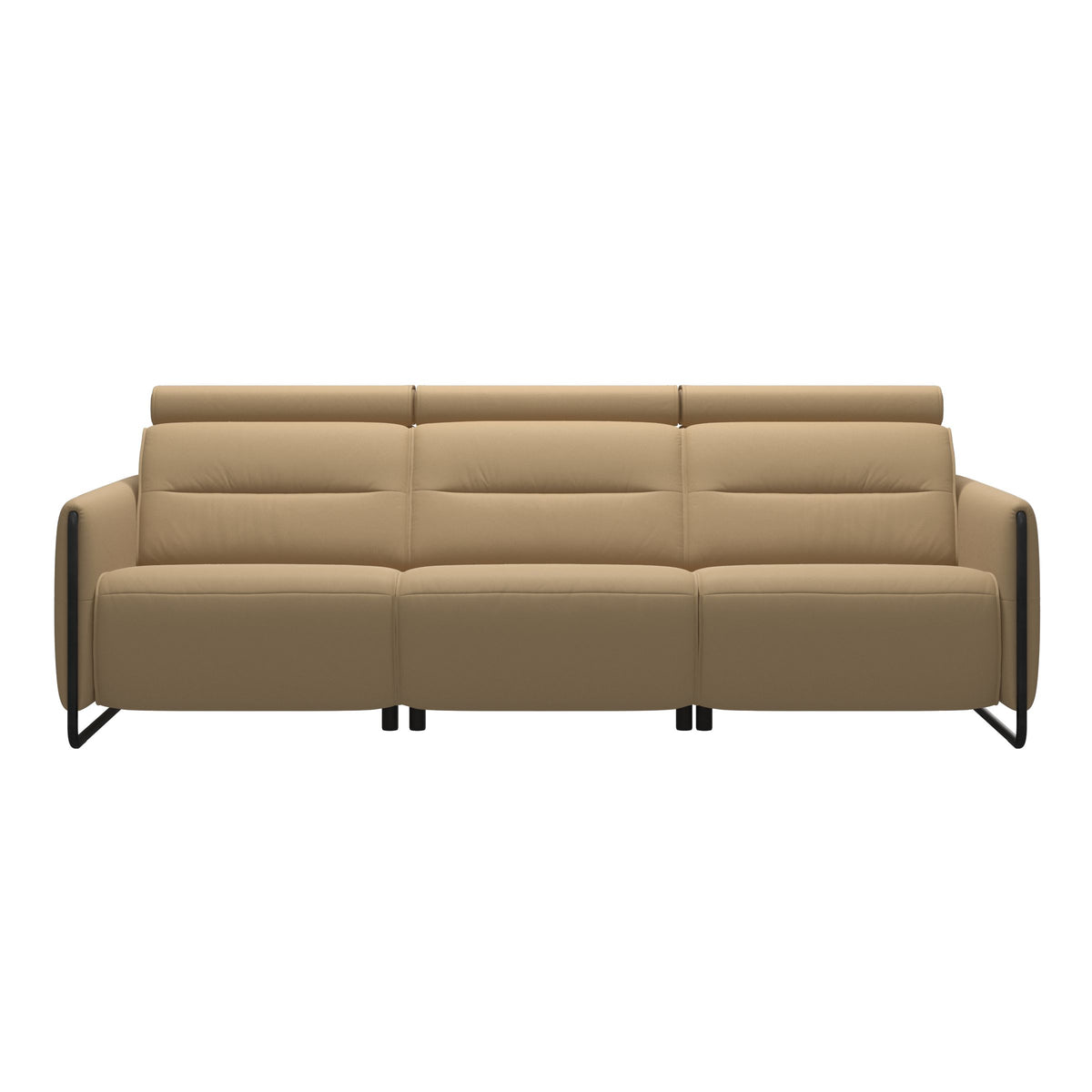 Emily Steel - 3-Seater Sofa - Paloma Sand - Matte Black