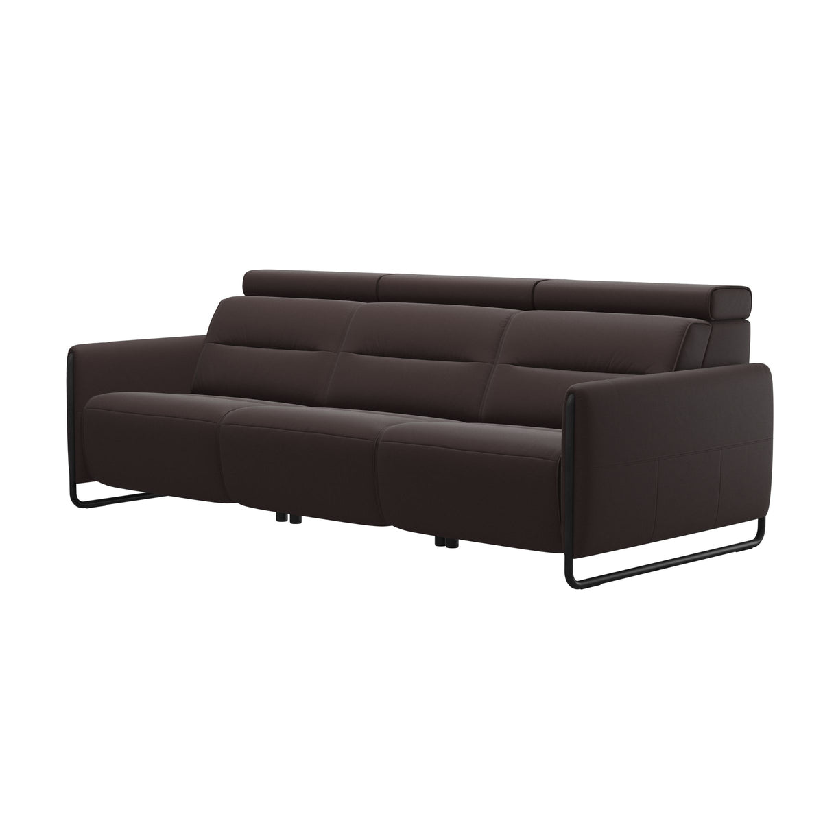 Emily Steel - 3-Seater Sofa - Paloma Chocolate - Matte Black