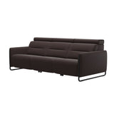 Emily Steel - 3-Seater Sofa - Paloma Chocolate - Matte Black