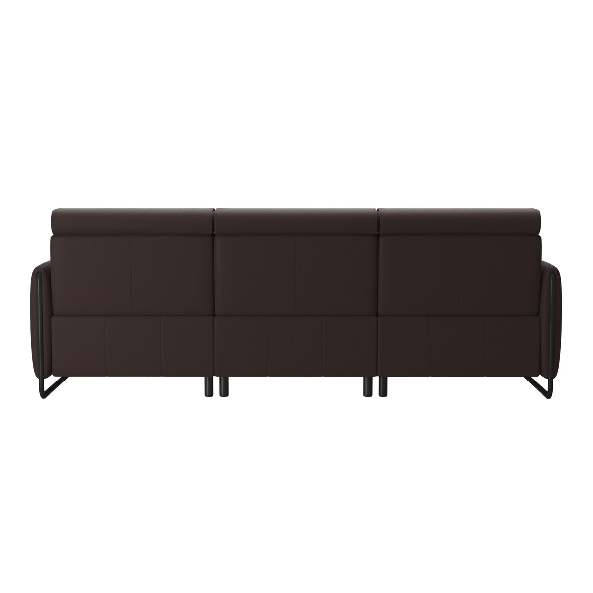 Emily Steel - 3-Seater Sofa - Paloma Chocolate - Matte Black
