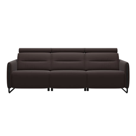 Emily Steel - 3-Seater Sofa - Paloma Chocolate - Matte Black