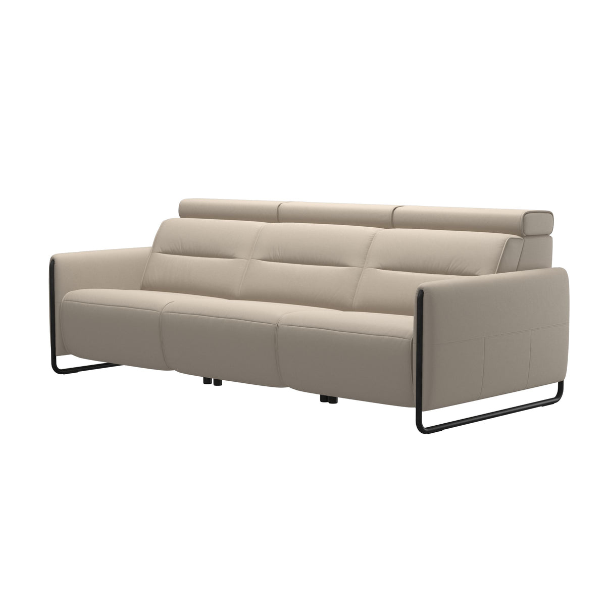 Emily Steel - 3-Seater Sofa - Paloma Fog - Matte Black