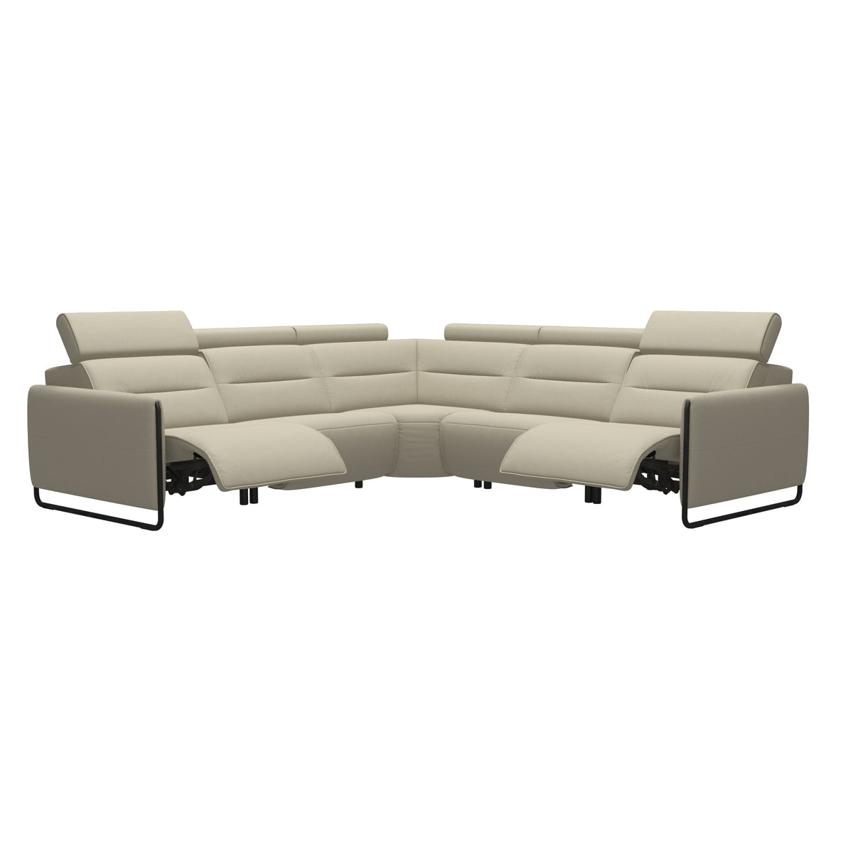 Emily Steel - C22 Corner Sofa - Paloma Light Grey - Matte Black