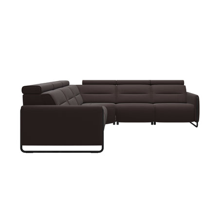 Emily Steel - C22 Corner Sofa - Paloma Chocolate - Matte Black