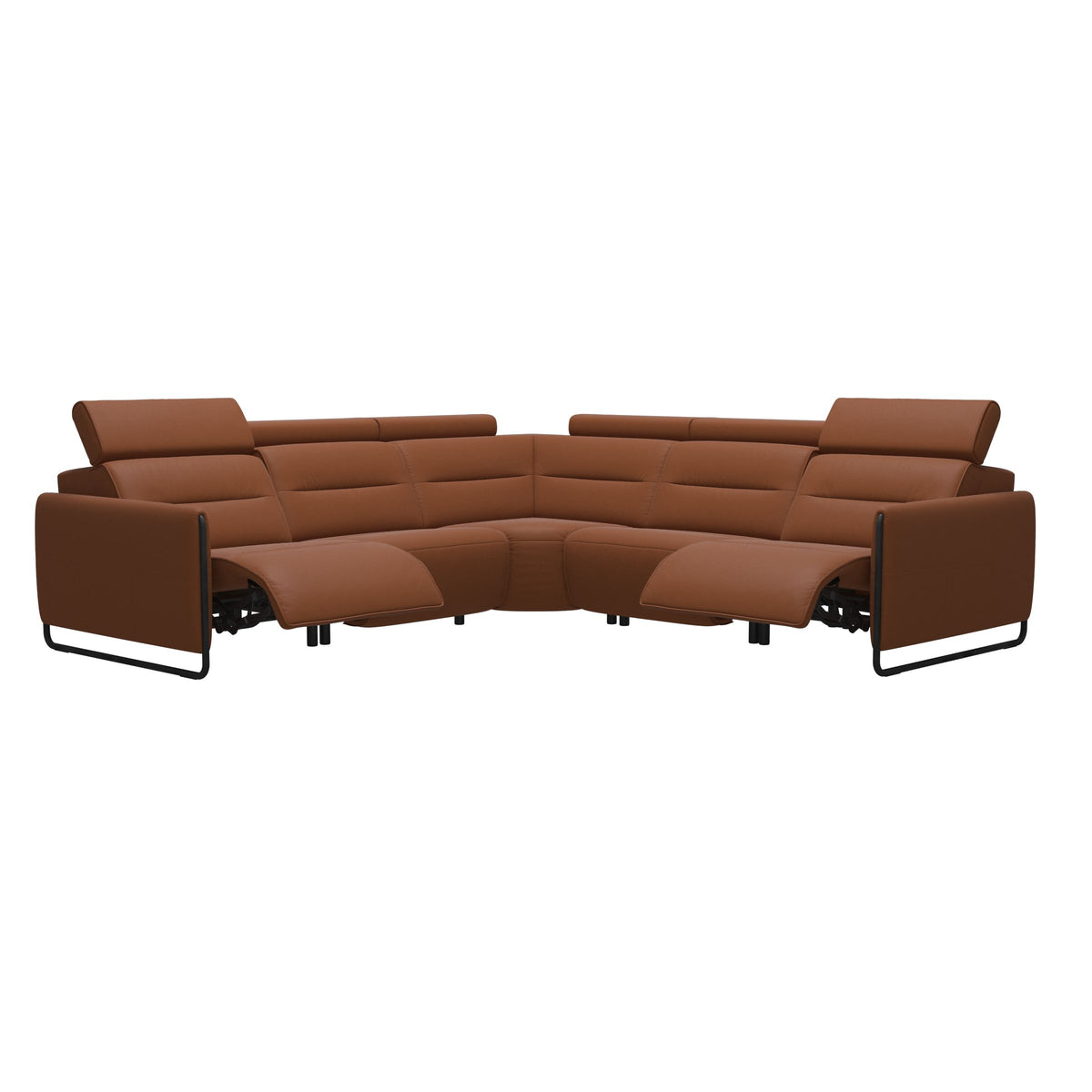 Emily Steel - C22 Corner Sofa - Paloma New cognac - Matte Black