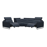 Emily Steel - C12 Corner Sofa - Paloma Oxford Blue - Matte Black