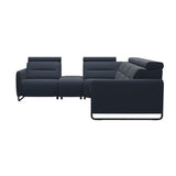 Emily Steel - C12 Corner Sofa - Paloma Oxford Blue - Matte Black