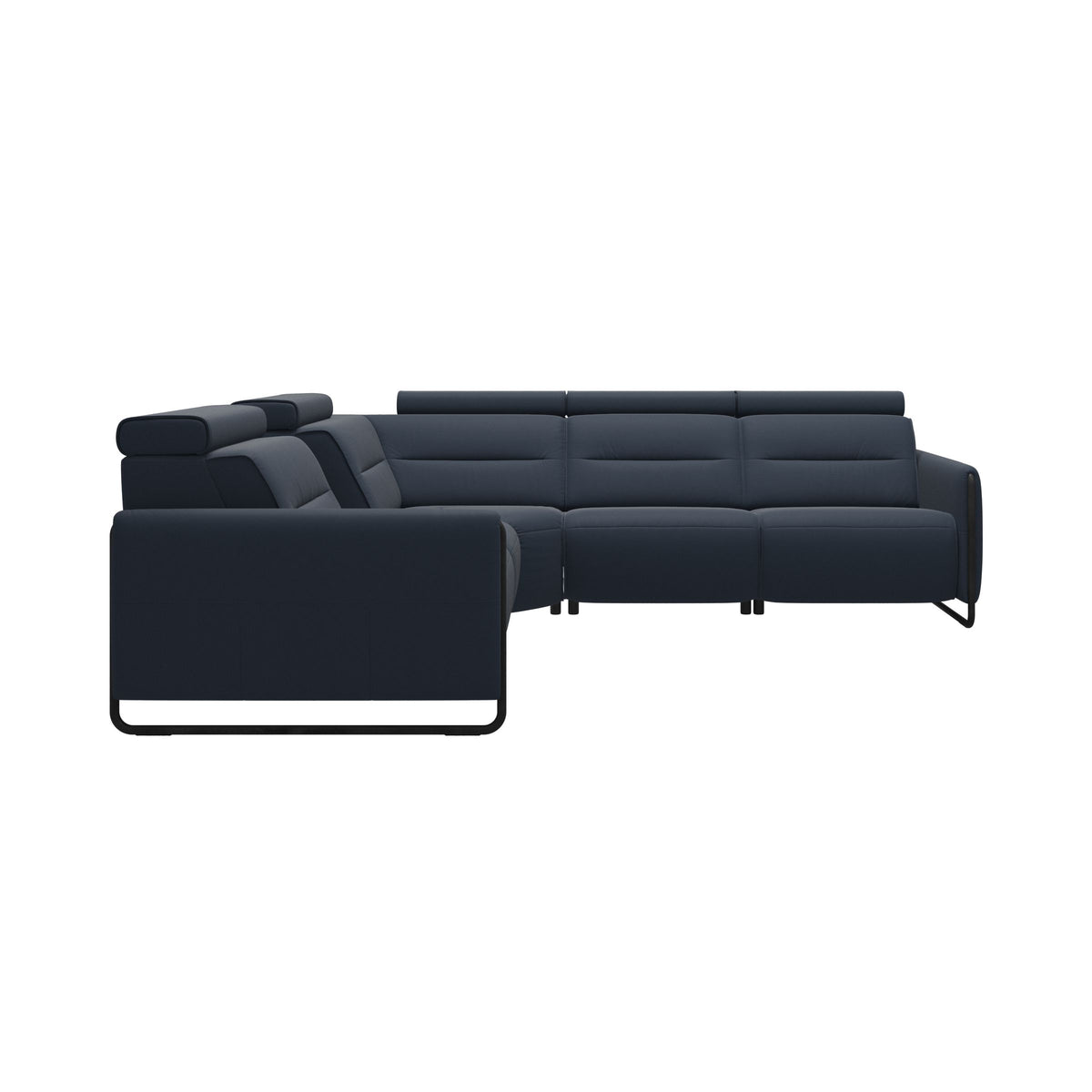 Emily Steel - C12 Corner Sofa - Paloma Oxford Blue - Matte Black