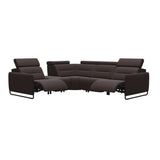 Emily Steel - C12 Corner Sofa - Paloma Chocolate - Matte Black