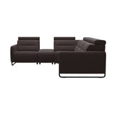 Emily Steel - C12 Corner Sofa - Paloma Chocolate - Matte Black