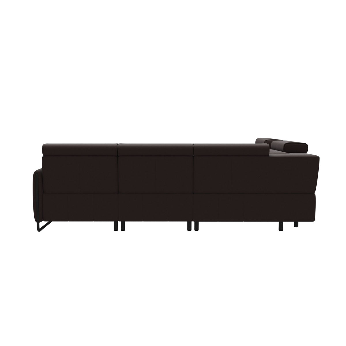 Emily Steel - C12 Corner Sofa - Paloma Chocolate - Matte Black