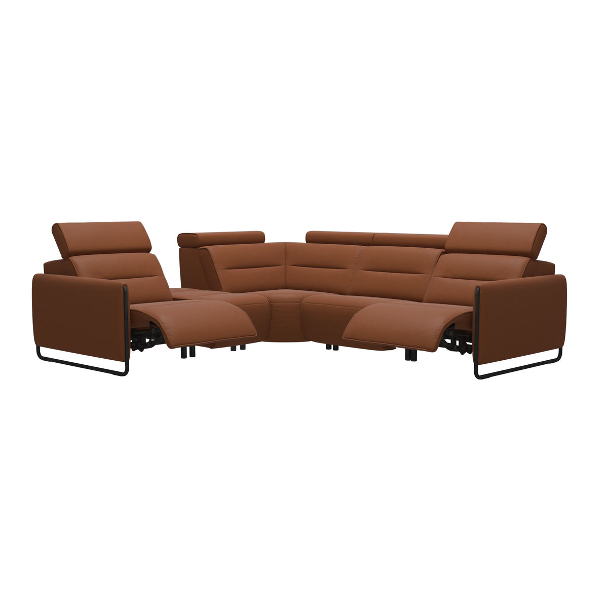 Emily Steel - C12 Corner Sofa - Paloma New cognac - Matte Black