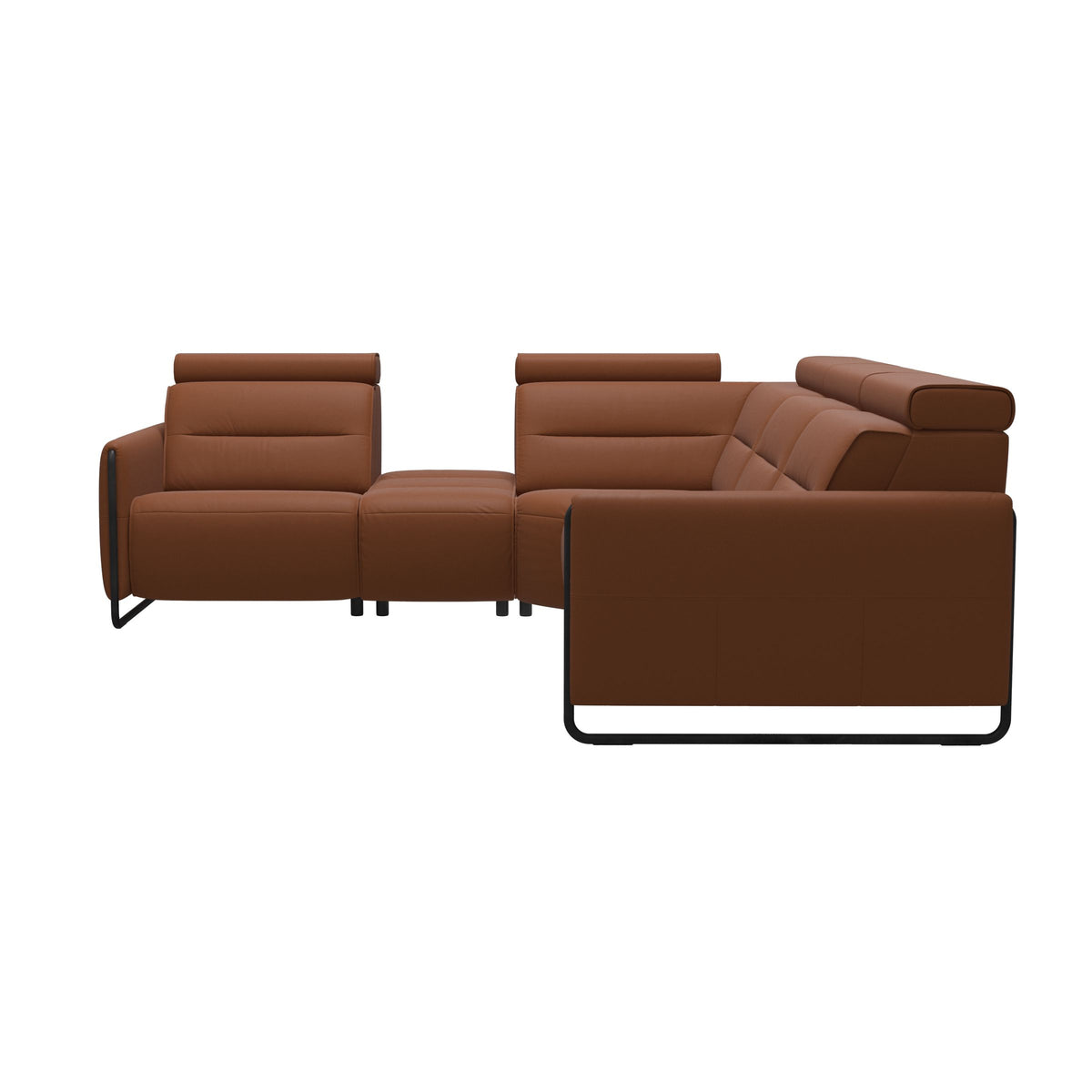Emily Steel - C12 Corner Sofa - Paloma New cognac - Matte Black