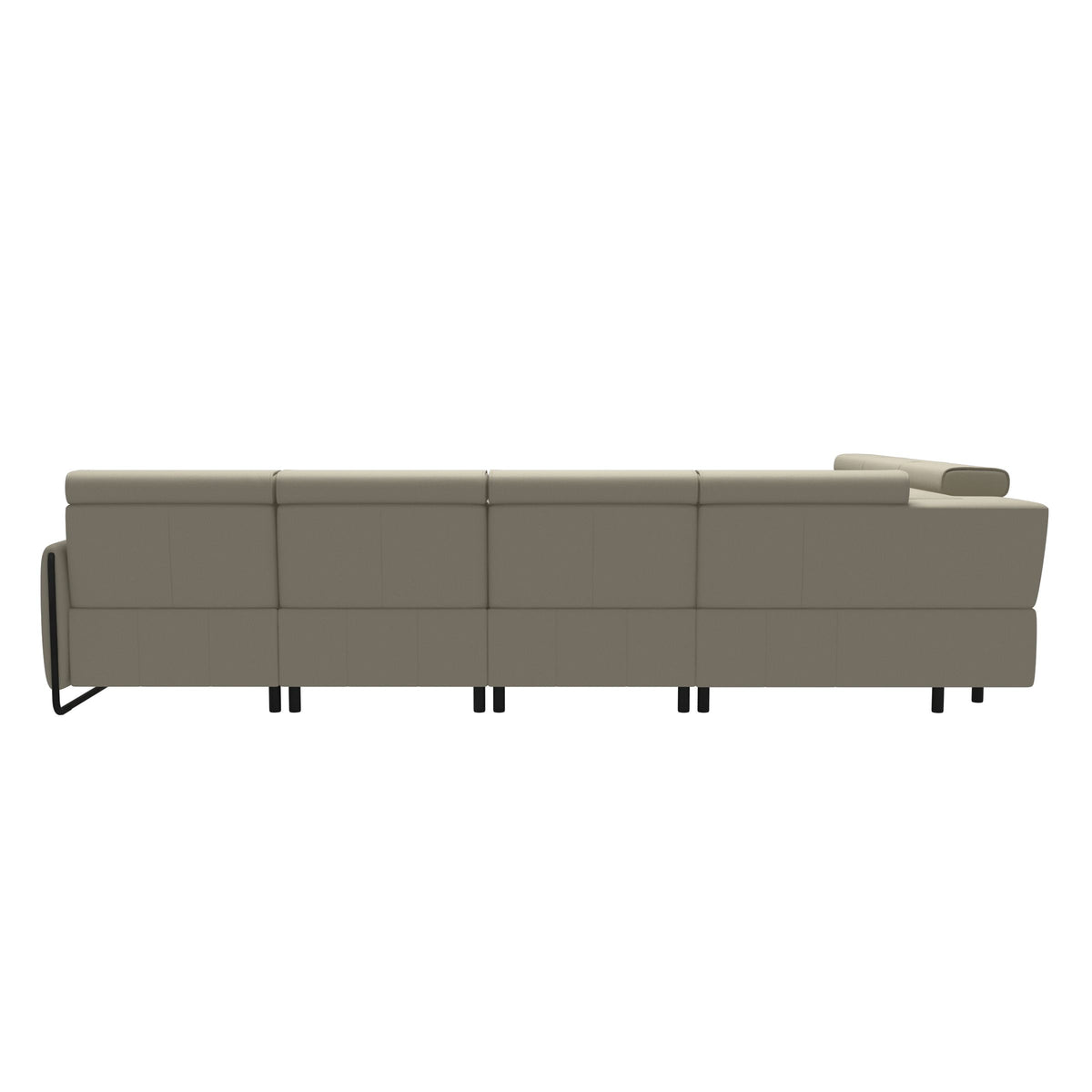 Emily Steel - C22 Corner Sofa with Long Seat - Paloma Light Grey - Matte Black