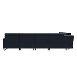 Emily Steel - C22 Corner Sofa with Long Seat - Paloma Oxford Blue - Matte Black