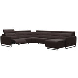 Emily Steel - C22 Corner Sofa with Long Seat - Paloma Chocolate - Matte Black