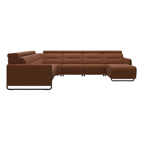 Emily Steel - C22 Corner Sofa with Long Seat - Paloma New cognac - Matte Black