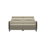 Emily Steel - 2-Seater Sofa - Paloma Light Grey - Matte Black