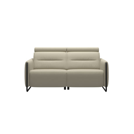 Emily Steel - 2-Seater Sofa - Paloma Light Grey - Matte Black