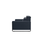 Emily Steel - 2-Seater Sofa - Paloma Oxford Blue - Matte Black